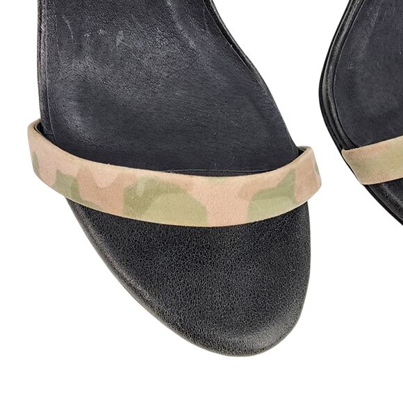 Joie Abbott Camo Toe Strap Black Ankle Strap Zipper Back Stiletto Heels Size 6.5 - Picture 4 of 7